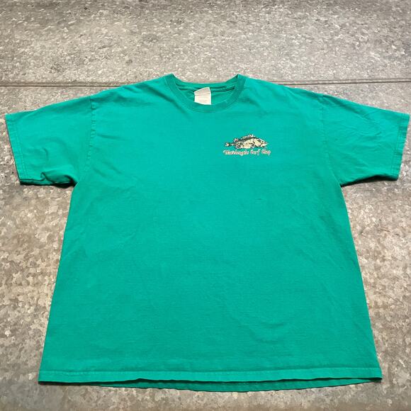 Wavelengths Surf Shop Morro Bay Tee Shirt Mens XL Green Surfing California Beach - Picture 2 of 11